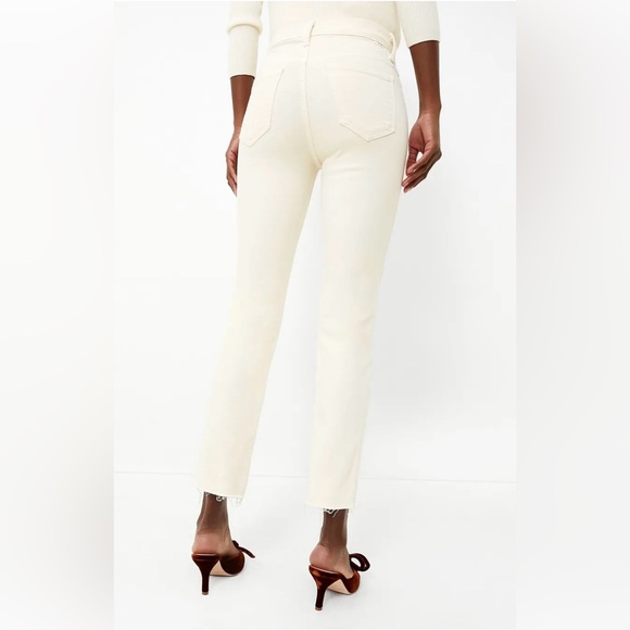 Mother Denim High‎ Waisted Rascal Ankle Fray Eggnog Jeans Stretch Classic - Picture 4 of 13